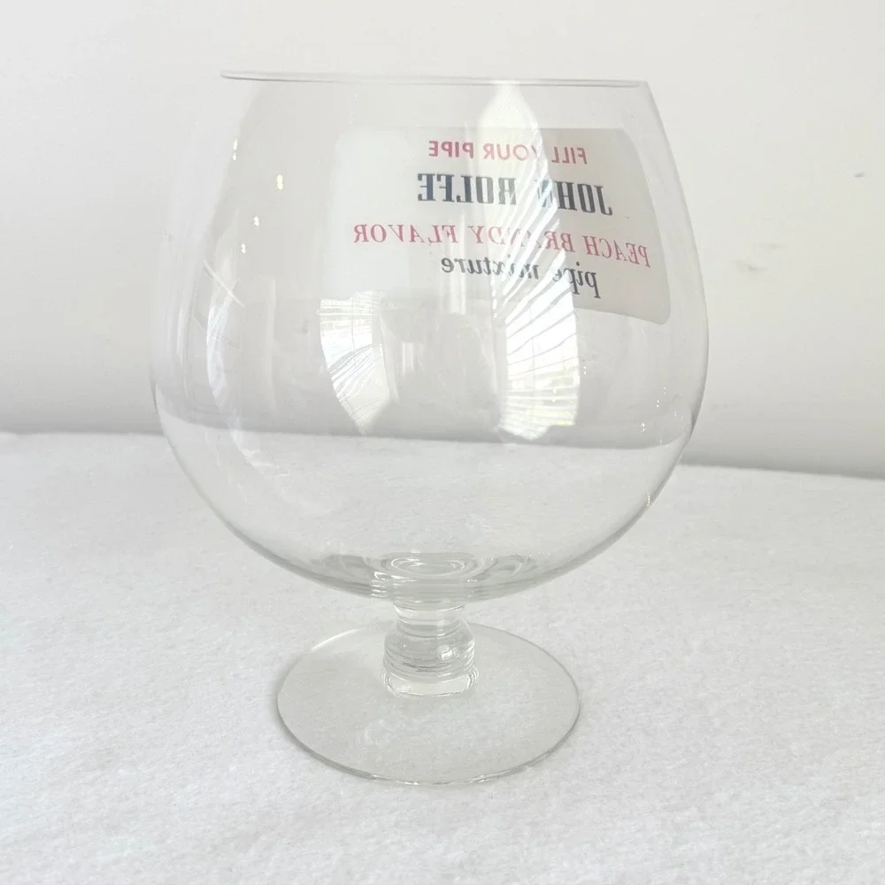 Vintage John Rolfe Peach Brandy Pipe Tobacco Advertising Snifter Glass 1960s
